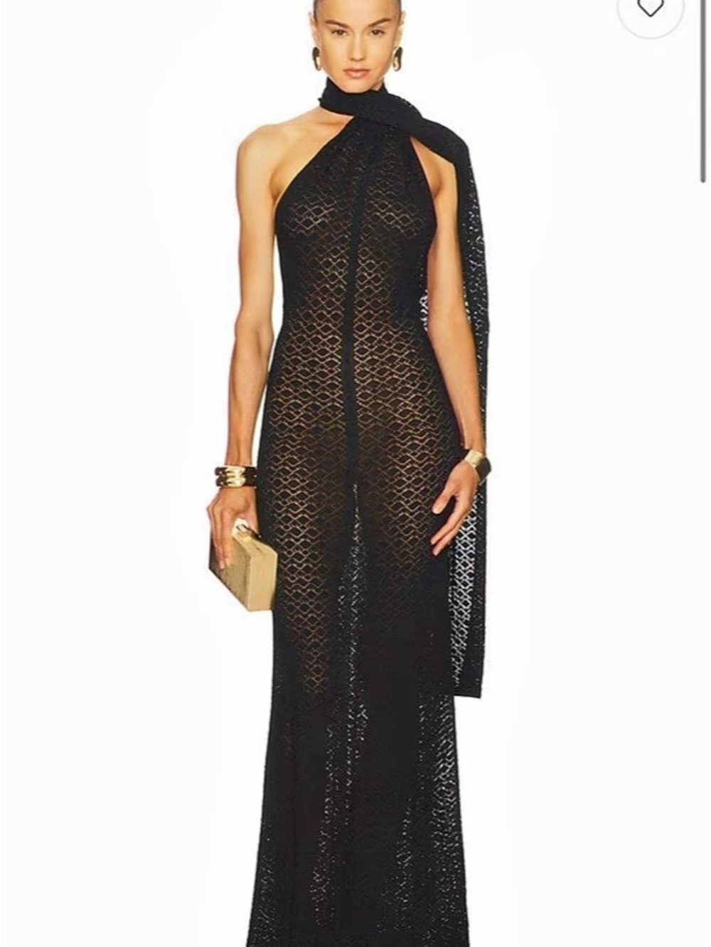 NWOT Helsa Robbyn Wrap Gown in Black -L